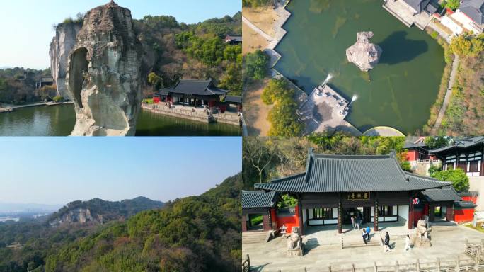 绍兴柯岩景区古纤道天工大佛普照寺