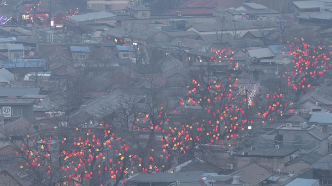 北京模式口大街红灯笼日转夜延时摄影2