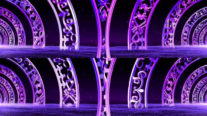 紫色 空间 粒子海洋 中式花纹 音符