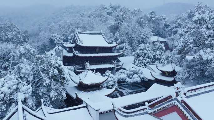 爱晚亭岳麓书院雪景-长沙雪景4K