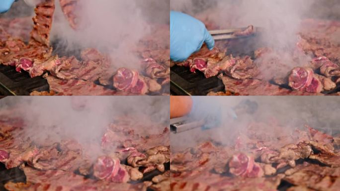 墨西哥餐厅里烤牛肉的特写镜头