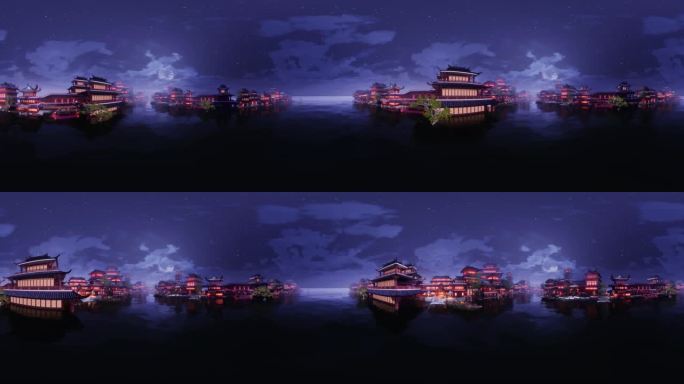 360VR全景古代大唐不夜城三维特效场景