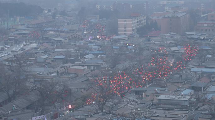 北京模式口大街红灯笼日转夜延时摄影4