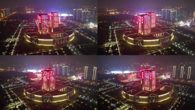 济宁新城发展大厦城市宣传片夜景航拍