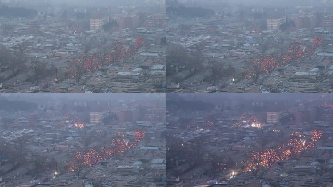 北京模式口大街红灯笼日转夜延时摄影3