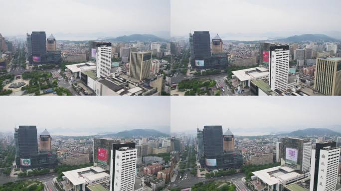 杭州大厦城市风景航拍