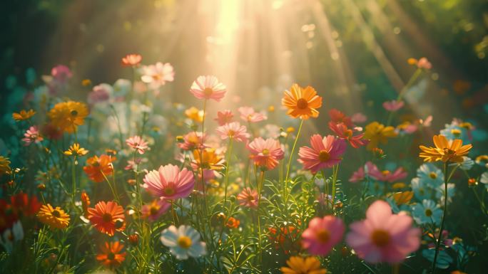 春天阳光下的鲜花