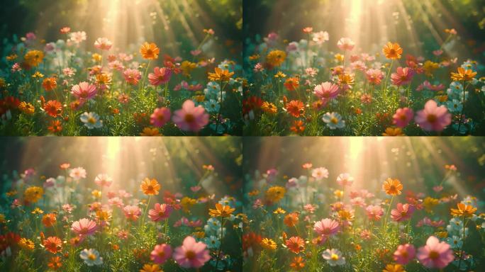 春天阳光下的鲜花