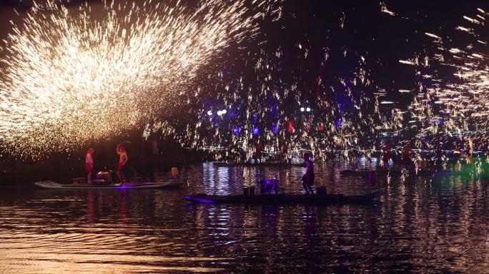 打铁花非遗民俗烟花节日过年8K实拍