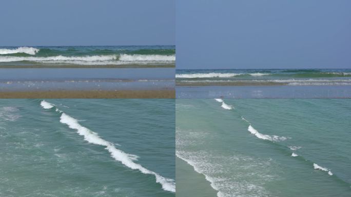 海滩海浪浪花沙滩海岸线