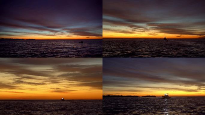 朝霞海上巡查海上日出海上灯塔人共产党人