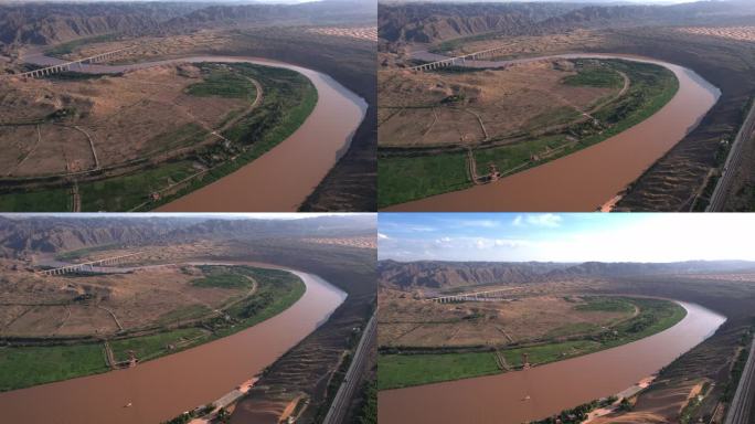 宁夏中卫黄河航拍4k