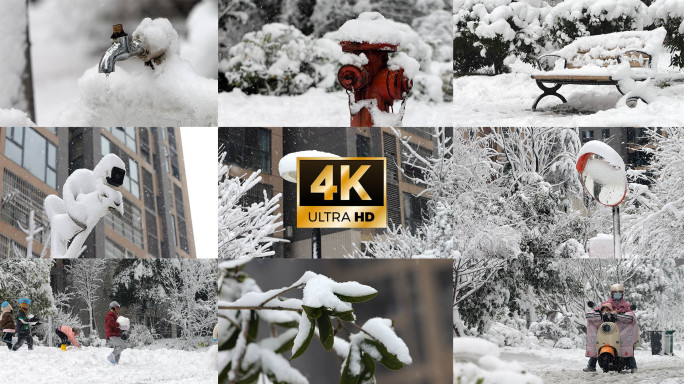 下雪 雪 雪景 大雪 冬天 城市下雪