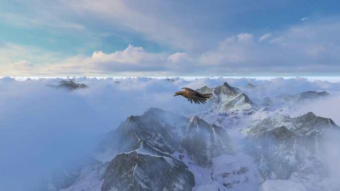 雄鹰飞过雪山