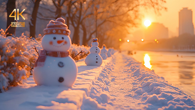 冬日暖阳 大雪过后的街道 积雪纷飞 雪景