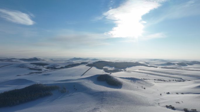 延时航拍雪域雪原风光