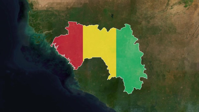 几内亚-探险家:国家识别地图库存视频