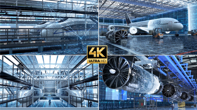 C4D虚拟飞机高铁科技智慧智能制造