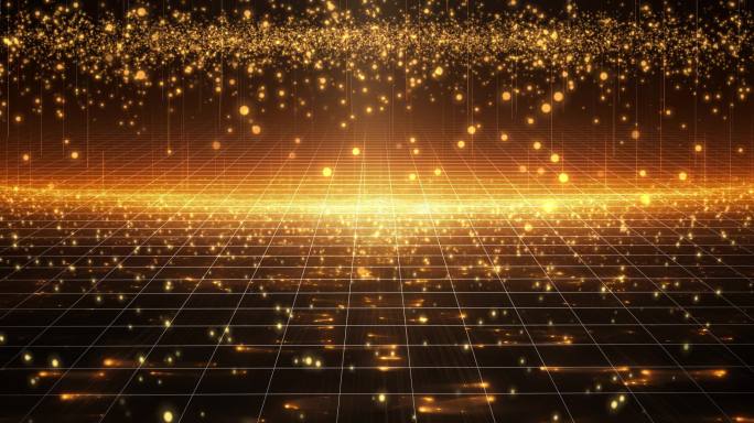 金色粒子科技网格背景