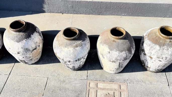 陶罐4k陶器展示古代生活用品高清