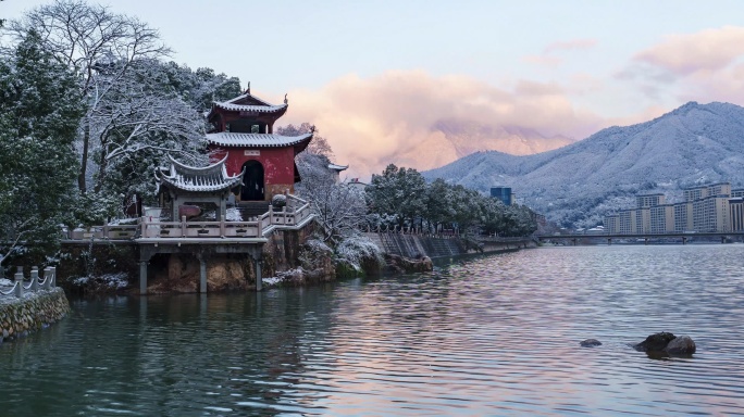 廊桥（咏归桥）雪景延时