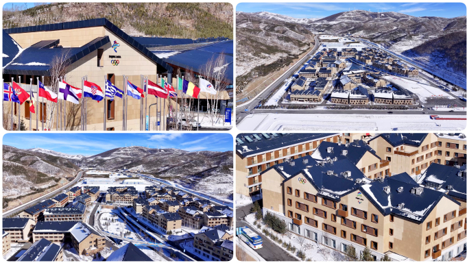 张家口冬奥奥运村航拍合集