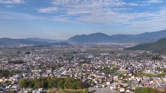 空中-日本城市景观-长野町观光事业上升