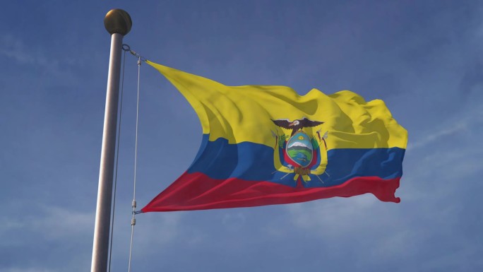 4K Ecuador Flag - Loopable