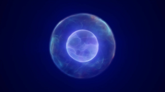旋转蓝紫色能量球数字高科技球未来的魔法圈发光明亮的力场抽象背景