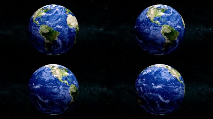真实的地球行星旋转。地球的星球
在星系背景下旋转。