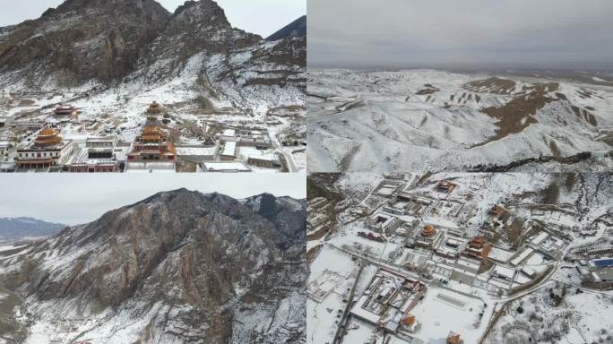 阿拉善南寺贺兰山雪景