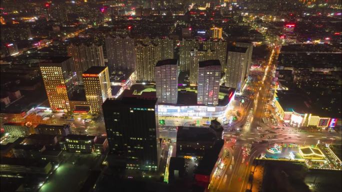 济宁万达广场城市宣传片建筑夜景延时航拍