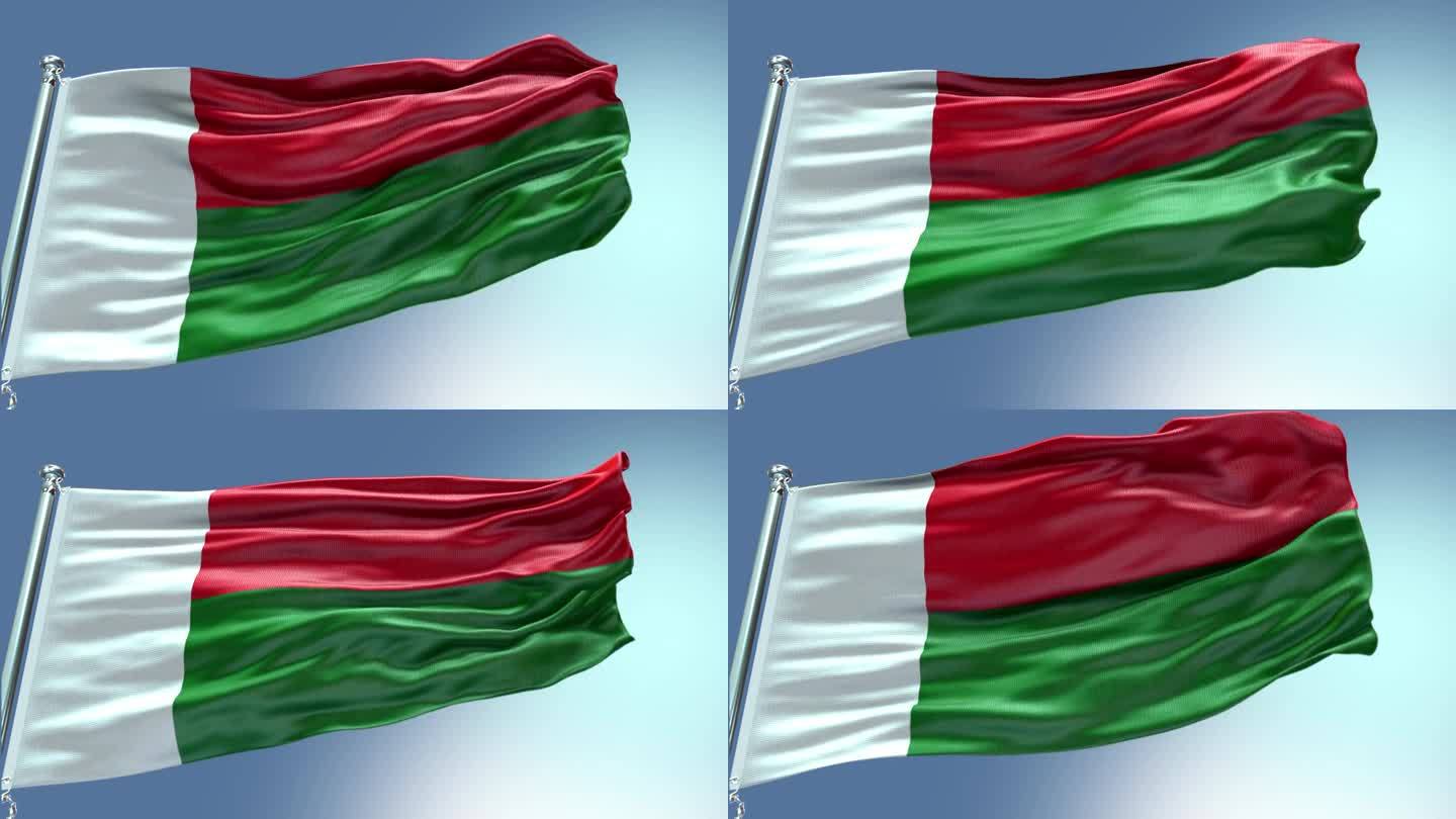 马达加斯加国旗4K分辨率股票视频