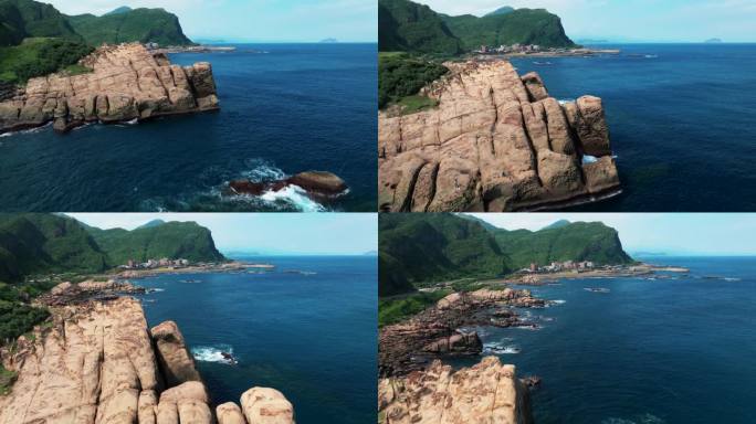 台湾岩石与海岸鸟瞰图。