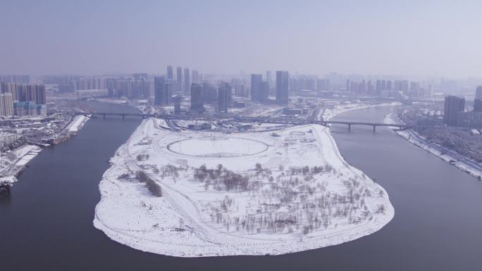 冬天 马栏山 鸭嘴公园雪景