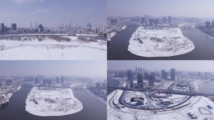 冬天 马栏山 鸭嘴公园雪景