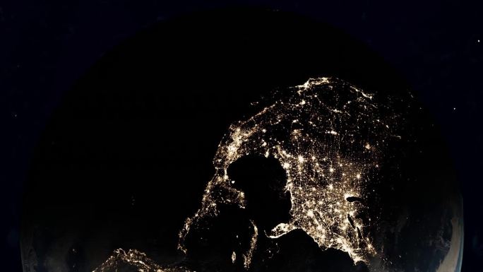 暮光之光:北美从太空之幕垂直