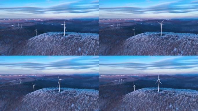 风车 雾凇 风力发电 可再生能源