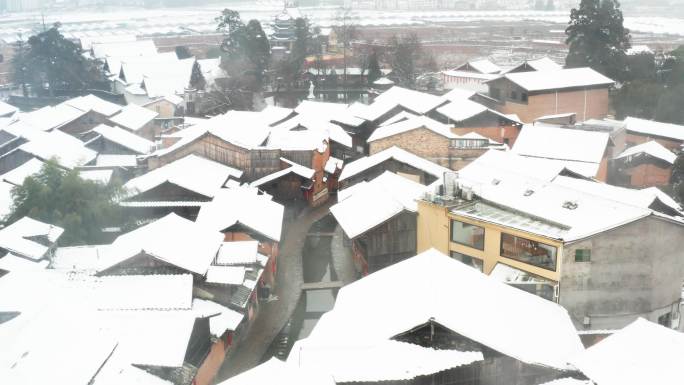 宁德周宁鲤鱼溪屋顶白雪皑皑