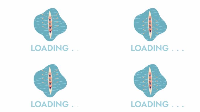 赛艇队划桨2D加载动画
