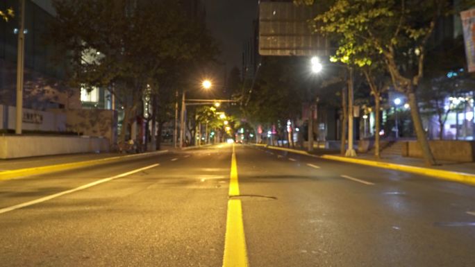 街道 上海 无人 凌晨 城市道路