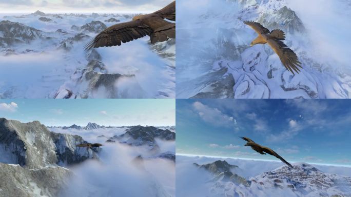 雄鹰飞过雪山