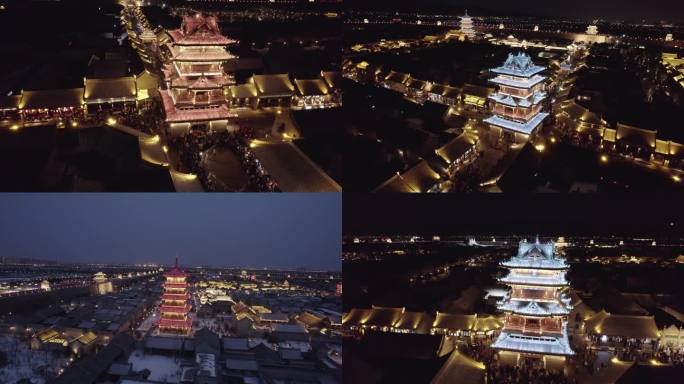 太原古县城夜景航拍