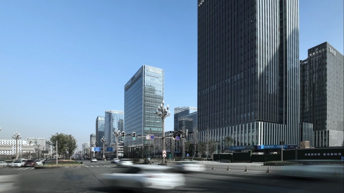 延时视频 武汉光谷高新大道 城市繁忙路口