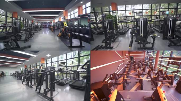 健身房，健身会所，跑步机，锻炼，动感单车