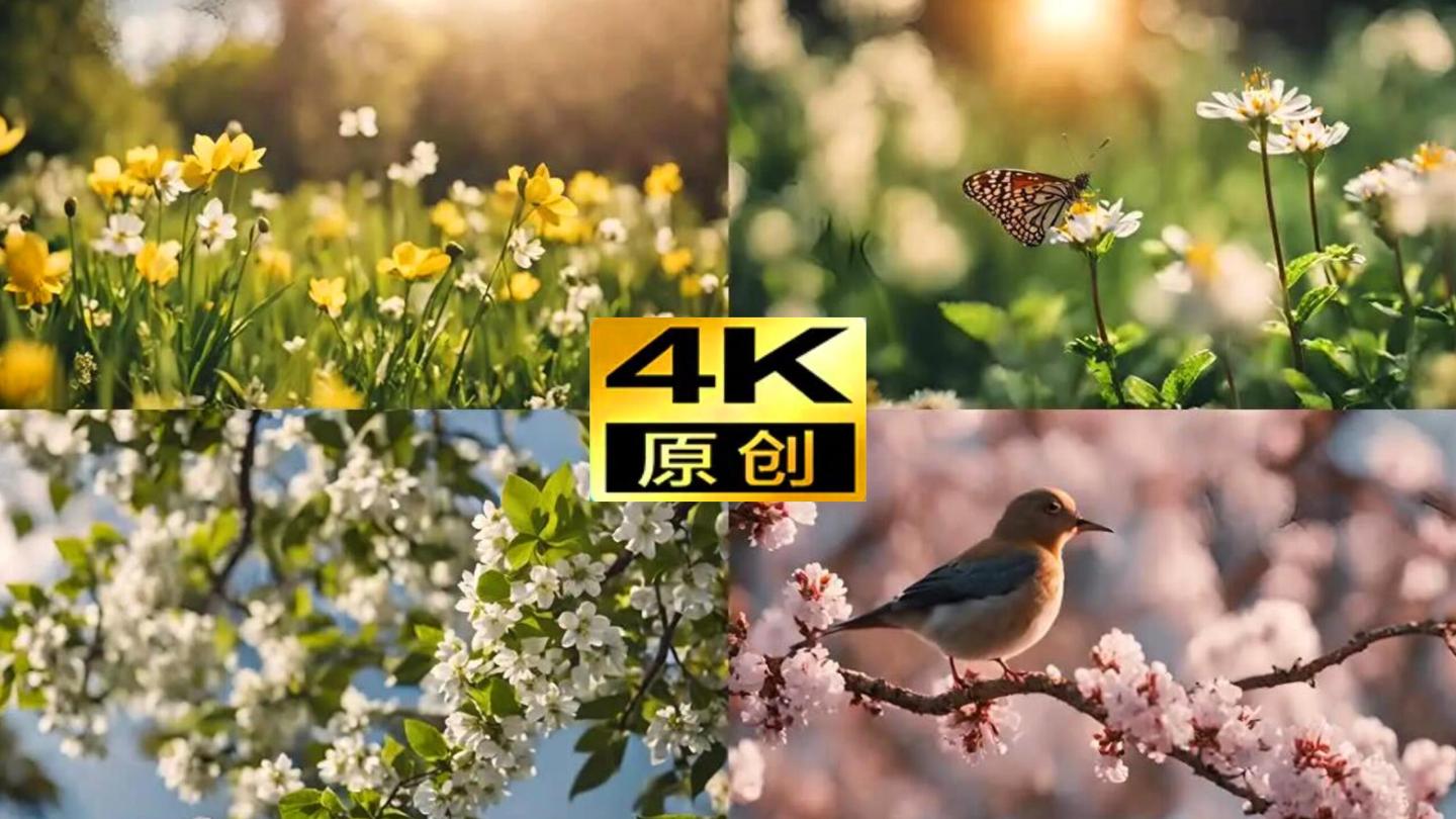 【合集】春天春分惊蛰万物复苏鸟语花香生机