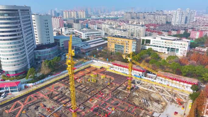 上海财经大学武川路校区航拍校园风景风光素