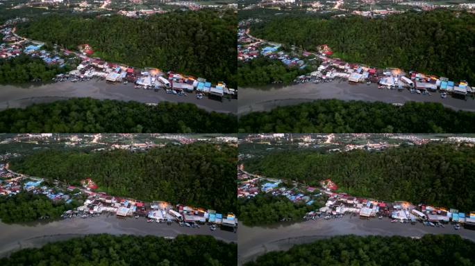 无人机拍摄武吉淡汶渔村