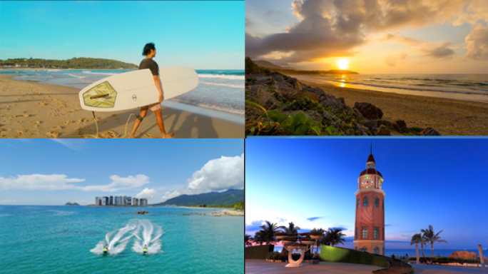 海南三亚旅游航拍合集4K