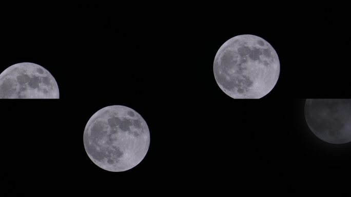 夜晚赏月月亮升起延时超高清视频素材